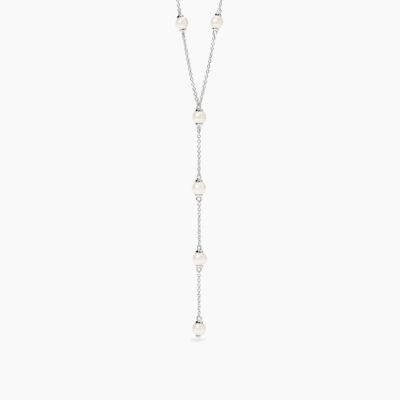 Girocollo da donna in argento con pendente di perle coltivate C'era una volta