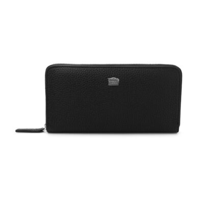 Portafoglio Con Zip Grande Pelle Goffrata