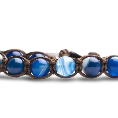 Bracciale Classico (8 mm) - Agata Blu Striata